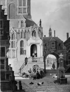 Das alte Hospital im Haag mit Staffage by Jan Hendrik Verheijen