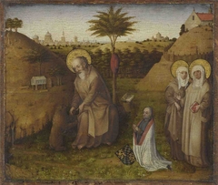 Der hl. Hieronymus mit den hll. Frauen Paula und Eustochium und einem Stifter