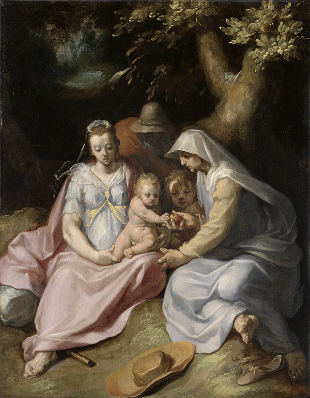 Die Heilige Familie mit der Heiligen Elisabeth und dem Johannesknaben im Walde