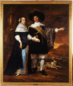 Double portrait of Willem van der Zaan (1621-1669), captain, rear admiral and commander in chief and his wife Agatha van der Eyck (1633-1703 by Abraham Lambertsz van den Tempel