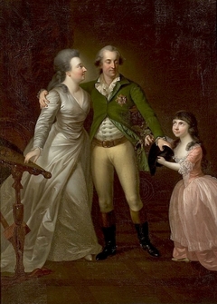 Duke Charles of Courland with his wife and daughter. by Jan Nepomucen Bizański