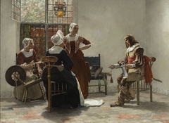 Dutch Interior with Four Figures by Walter MacEwen