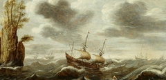 Dutch Ships in a Rough Sea by Cornelis Verbeeck