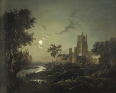 Ely Cathedral in an Imaginary Landscape by Moonlight by attributed to Sebastian Pether