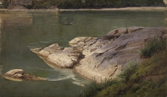 Felsiges Flussgestade by Johann Wilhelm Schirmer