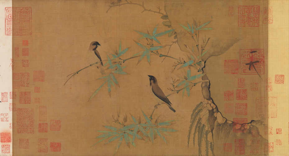 Finches and bamboo