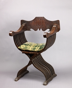 Folding armchair (sedia a Savonarola type) by Anonymous