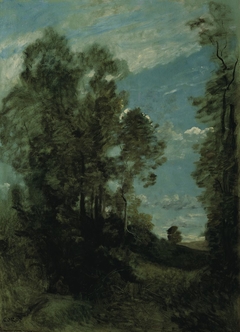 Forest landscape (morning) by Jean-Baptiste-Camille Corot