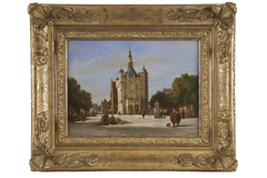 Gezicht op de Waag by Carel Jacobus Behr