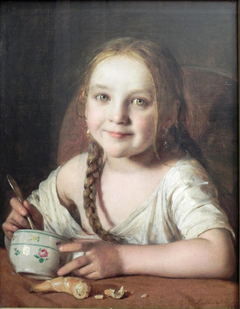 Girl at the Breakfast Table by Johann Baptist Reiter
