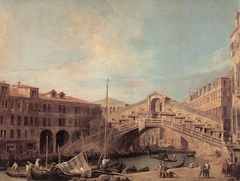 Grand Canal: The Rialto Bridge from the South by Canaletto