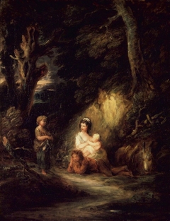 ''Halt of Traveling Peasants by a Woodside'' by Gainsborough Dupont