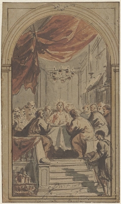 Het Heilig Avondmaal, voorgesteld in de opperzaal by Jacob de Wit