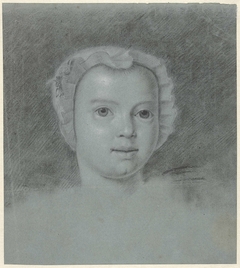 Hoofd van een meisje met wit mutsje by Mattheus Verheyden