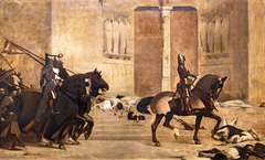 How Monseigneur le Dauphin entered Paris  (First sketch) by Henri Rachou
