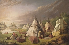 Indian encampment on Lake Huron by Paul Kane