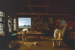 Interior of the Carpenter’s Shop at Forty Hill, Enfield by John Hill