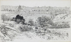 ''Jerusalem Seen from the Mount of Olives'' by James Tissot