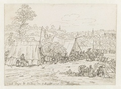 Kampement van het leger van Willem III te Lembeek by Josua de Grave