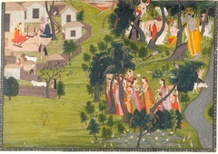 Krishna and the Cowherds, Radha and the Gopis by anonymous painter