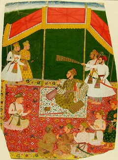 Kumar Kishan Singhji, son of Shiv Singh, with Ten Courtiers by anonymous painter