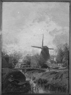 Landscape with a Mill by Eugène Deshayes