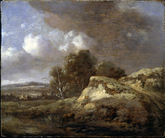Landscape with Cow drinking by Jan Wijnant