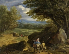 Landscape with figures by Cornelis Huysmans
