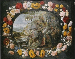 Landscape with Garland of Flowers by Juan van der Hamen