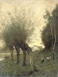 Landscape with Pollard Willows by Jean-Baptiste-Camille Corot