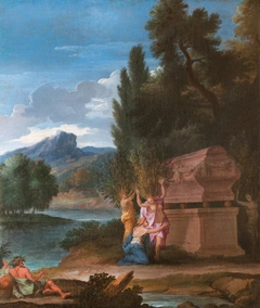 Landscape with the Sisters of Phaeton transfomed into Poplars at his Tomb, and the River God Padus (the Po) by Anonymous