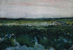 Landscape with Wheelbarrow by Vincent van Gogh