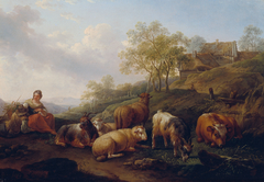 Landschaft mit weidendem Vieh by Joseph Roos