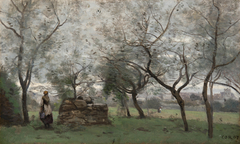 Le verger, environs de Mantes by Jean-Baptiste-Camille Corot