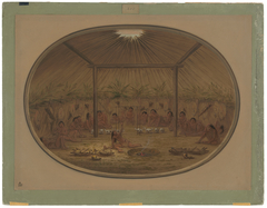 Mandan Ceremony - The Water Sinks Down by George Catlin