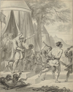Marcus Furius Camillus laat de schoolmeester van de Falerii door diens leerlingen geselen