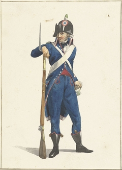 Member of the Rotterdam armed citizen force with a rifle by Dirk Langendijk