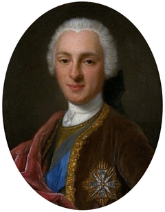 Miniature of a young man with the Order of the White Eagle. by Hubert Drouais