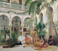 Moorish Courtyard by Paul-Albert Girard
