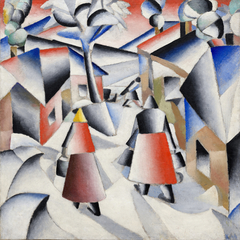 Morning in the Village after Snowstorm by Kazimir Malevich