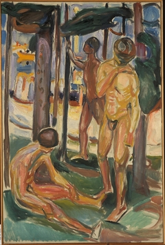 Naked Men in Landscape by Edvard Munch