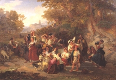 Neapolitan Peasants at a Fountain by Penry Williams