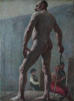 Nu masculino de costas com bastão by Eliseu Visconti