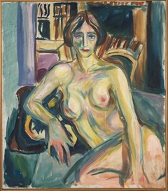 Nude, Sitting on the Couch by Edvard Munch