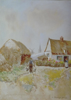 On the Elsenham Road near Thaxted, Essex by Louis Burleigh Bruhl