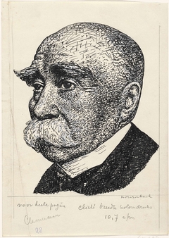 Ontwerp boekillustratie voor Alexander Cohen's Van Anarchie tot Monarchie: Portret van George-Eugène-Benjamin Clemenceau by Leo Gestel