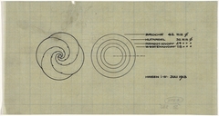 Ontwerpen voor een broche, manchetknoop, hoedenspeld en vestknoop by Mathieu Lauweriks