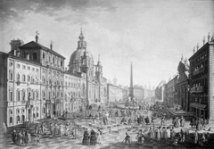 Piazza Navona in Rome during the Carnival by Jacopo Fabris