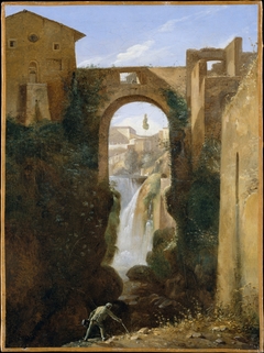 Ponte San Rocco and Waterfalls, Tivoli by François Marius Granet