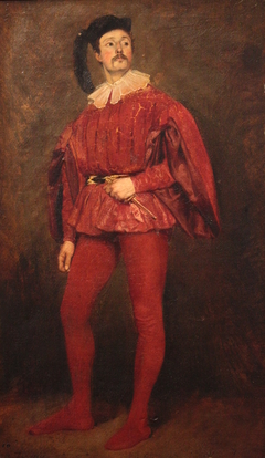 Portrait d'homme vêtu d'un costume rouge